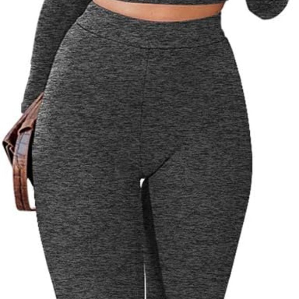 Ionblack Women's 2 Piece Slim Fit Crop Top & Pants Set - Effortless Elegance